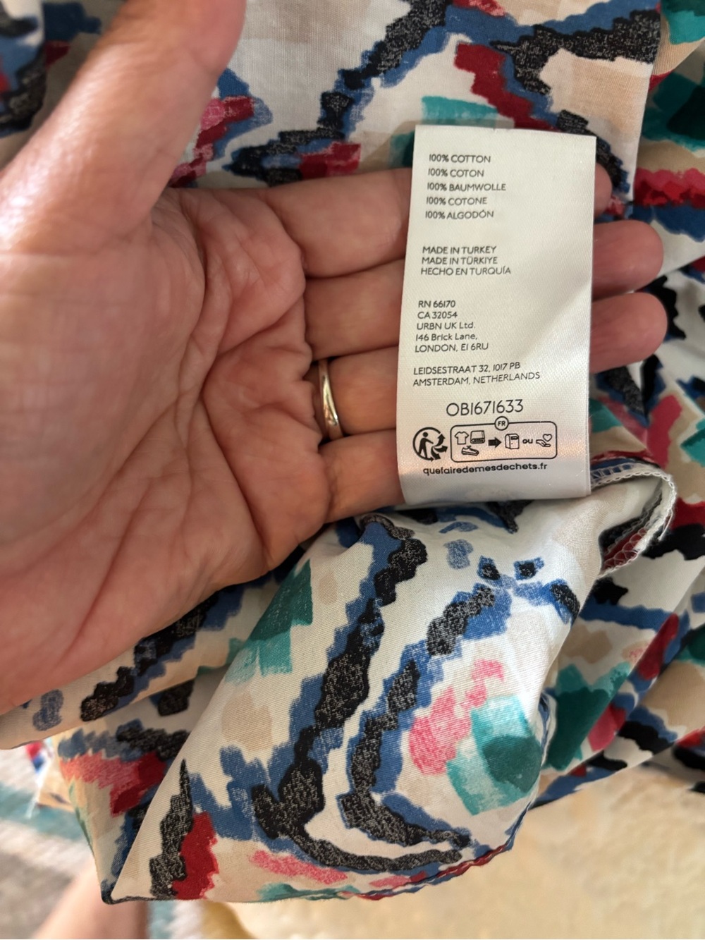 Anthropologie Maeve Betina Tiered Ikat Multi-Color Printed Maxi Dress in Medium - Picture 4 of 6